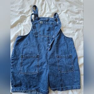 Lucy & Yak Blue Denim Dungaree Shorts